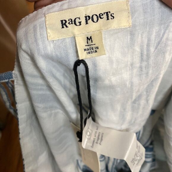 NWT Rag Poets Blue White Striped Canggu Wrap Dress - Picture 10 of 13